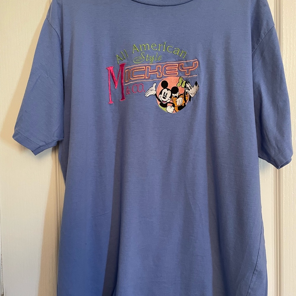Disney Blue Mickey Mouse Short Sleeve Tee